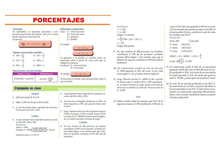 porcentaje