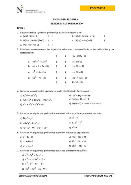 FACTORIZACIÓN