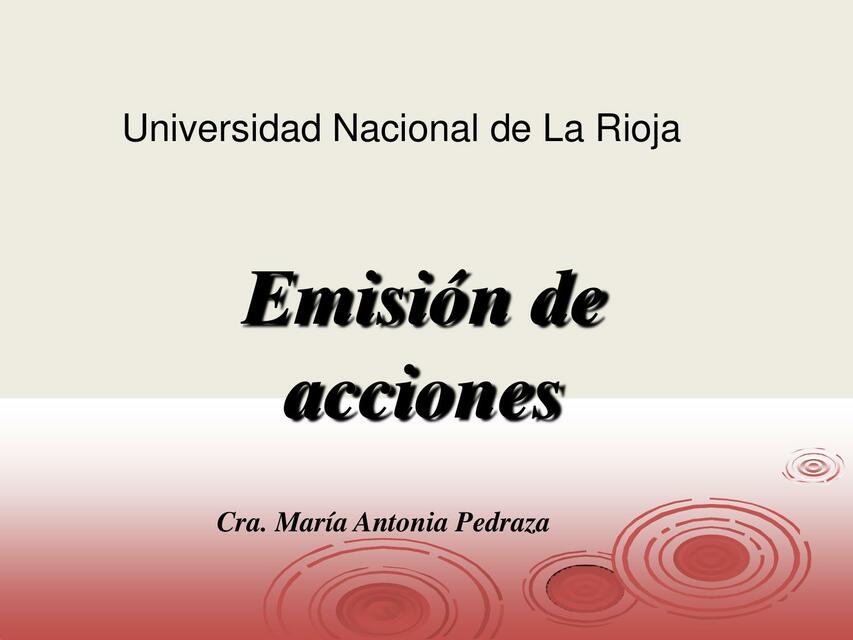 EMISION DE ACCIONES