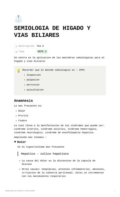 SEMIOLOGIA DE HIGADO Y VIAS BILIARES
