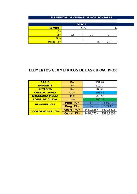 curvas horizontales