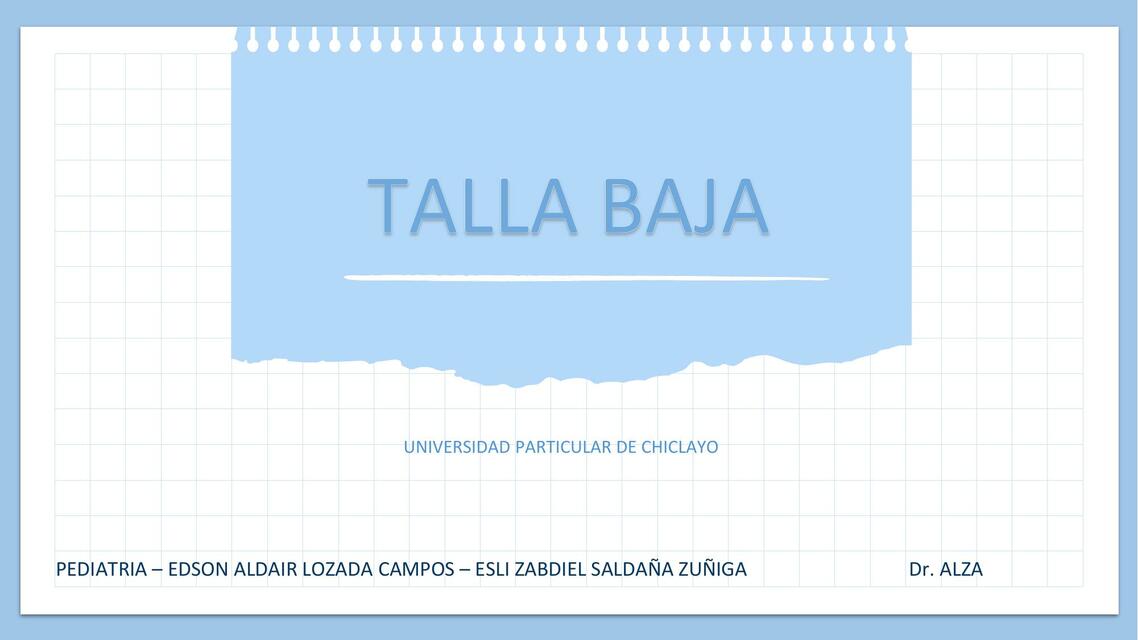 TALLA BAJA EXPOSICION PEDIATRIA