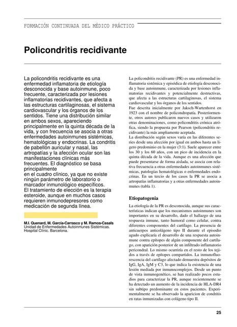 Policondritis recidivante