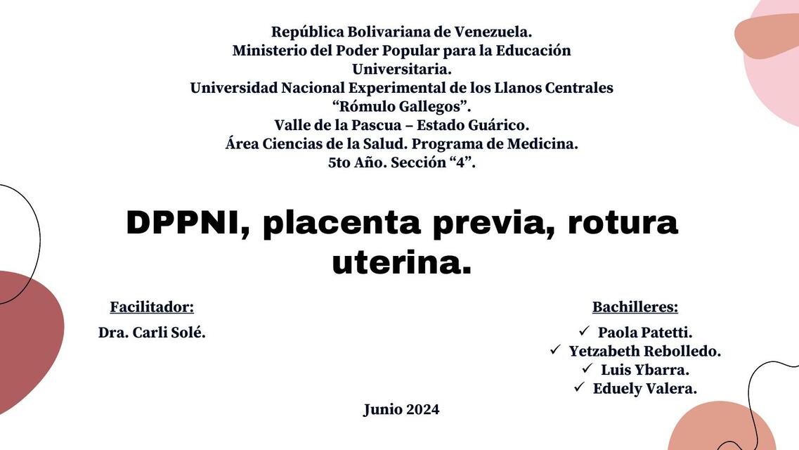 DPPNI placenta previa rotura uterina