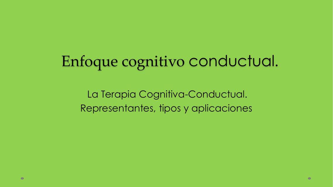 Modelo Cognitivo Conductual