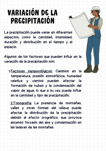 variación de la precipitación