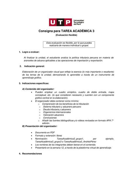 Consigna para tarea académica 