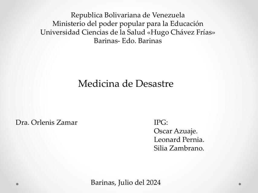 Medicina del desastre 1