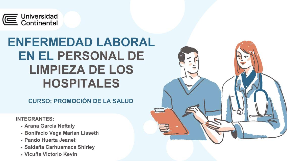 Enfermedad laboral en el personal de limpieza de los hospitales