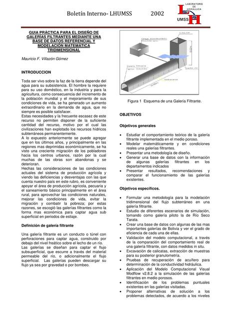 GUIA PRÁCTICA PARA EL DISEÑO DE GALERÍAS FILTRANTE