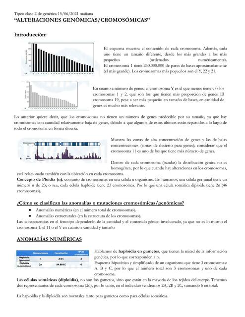 Alteraciones genómicas cromosómicas