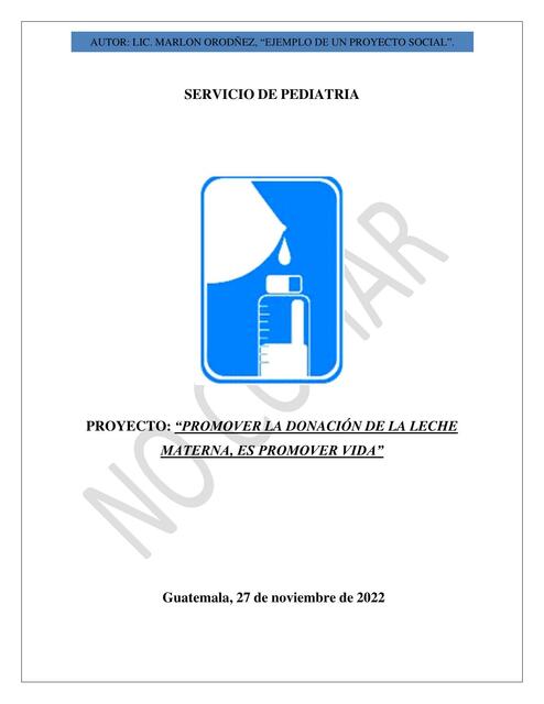 Ejemplo de un proyecto social ENFERMERÍA