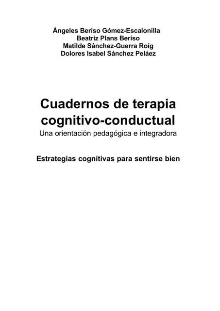 Cuadernos de terapia cognitivo conductua CREENCIAS