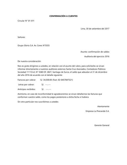 Carta de confirmación