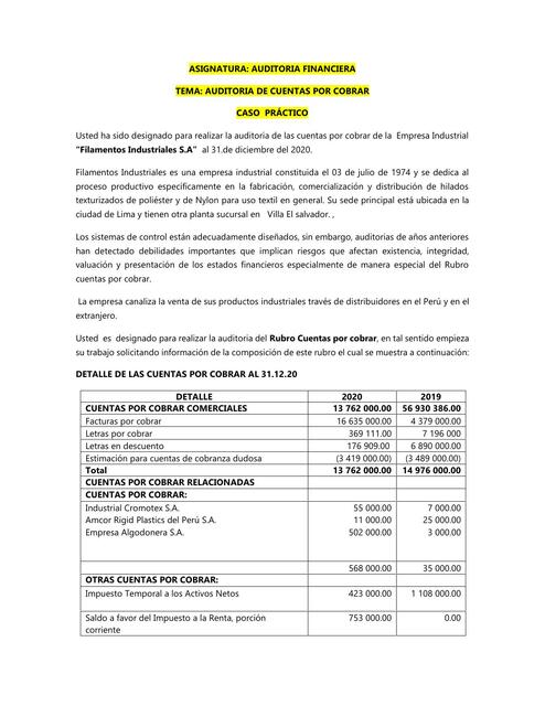 AUDITORIA DE CUENTAS POR COBRAR FILSA 2