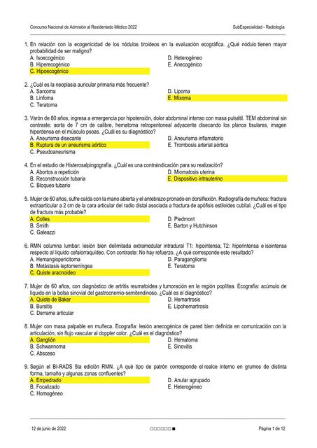 SUBESPECIALIDAD RADIOLOGIA