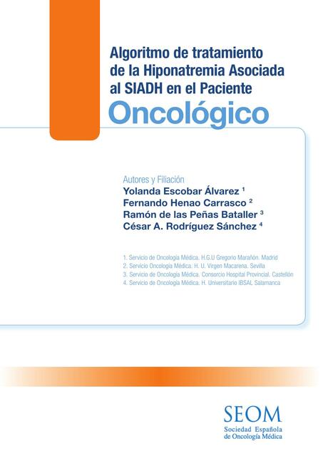 HIPONATREMIA ONCOLOGICA SIADH