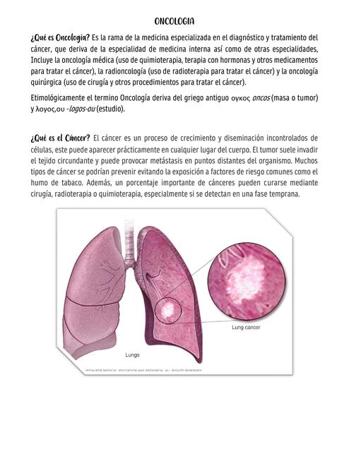 Introduccion a Oncologia.  Conceptos Basicos  1ra PARTE