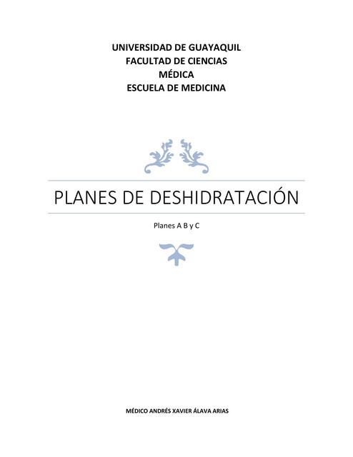 planes de deshidratación A B y C