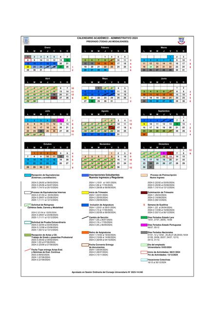 Calendario académico cuc 4