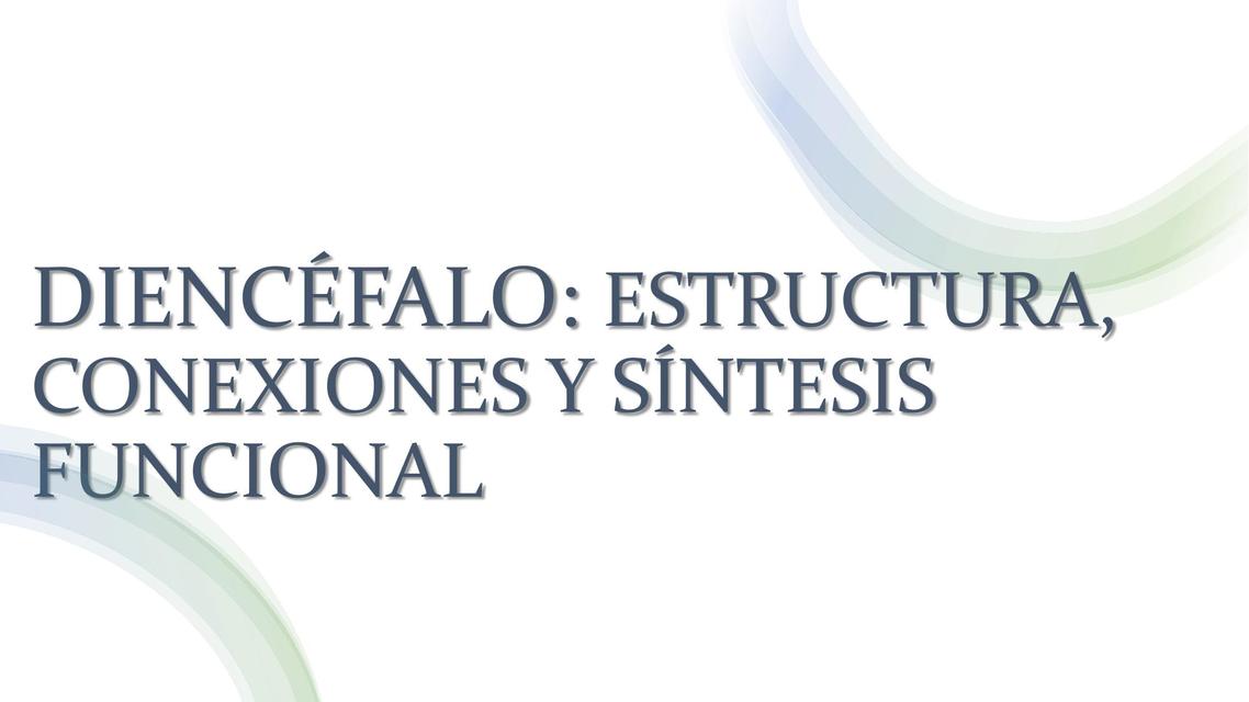 Diencéfalo Estructura conexiones y síntesis funcional