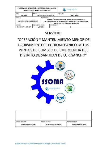 Informe SSOMA Setiembre