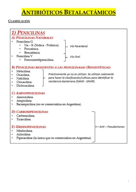 2 A ANTIBIOTICOS BETALACTAMICOS TEÓRICO