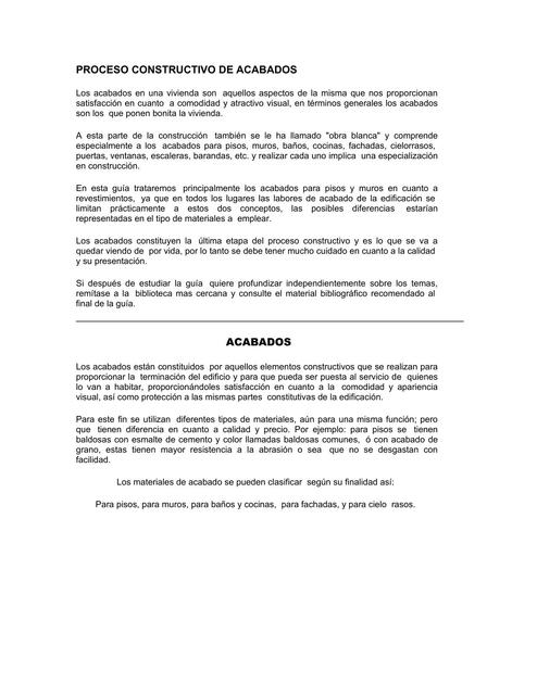 29932740 Los Acabados En Una Vivienda Son