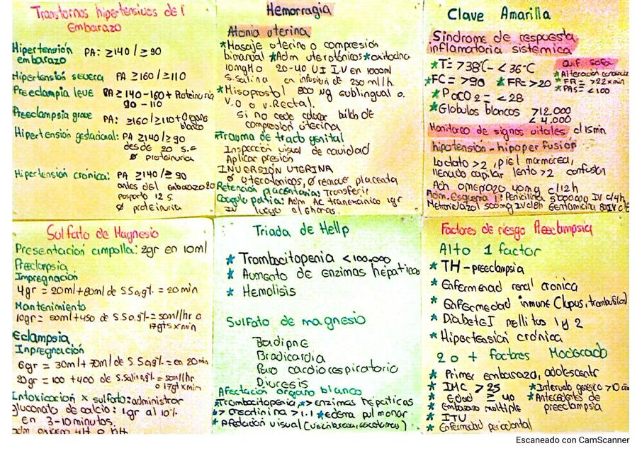 claves obstétricas