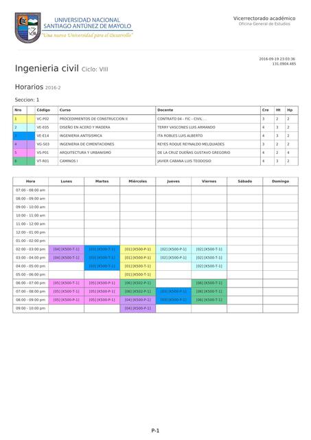 Horario   Ing