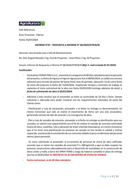 INFORME 07 INFORME DE RESPUESTA A INFORME N06 RCB