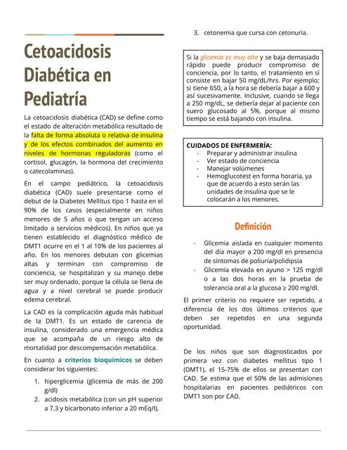 Cetoacidosis Diabética en Pediatría