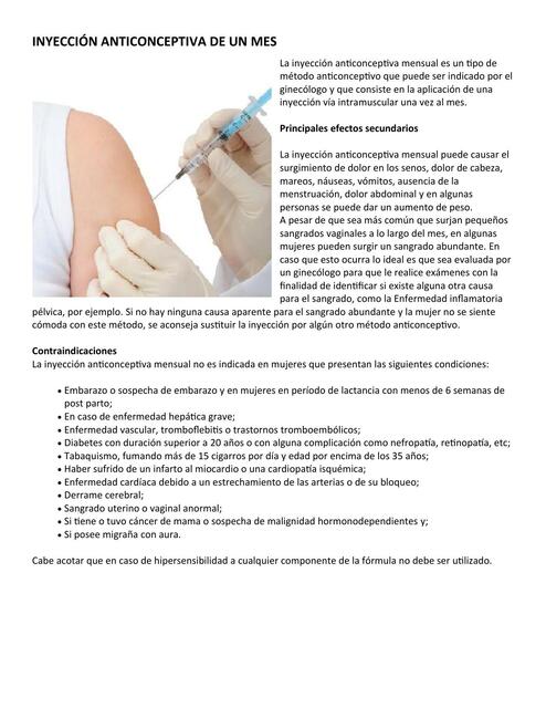 INYECCION ANTICONCEPTIVA DE 1 2 3 MESES | Liz | uDocz