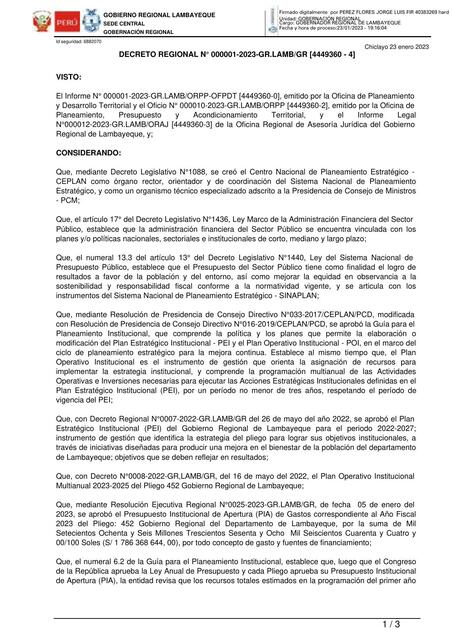 Plan Operativo Institucional POI GERESA LAMBAYEQUE