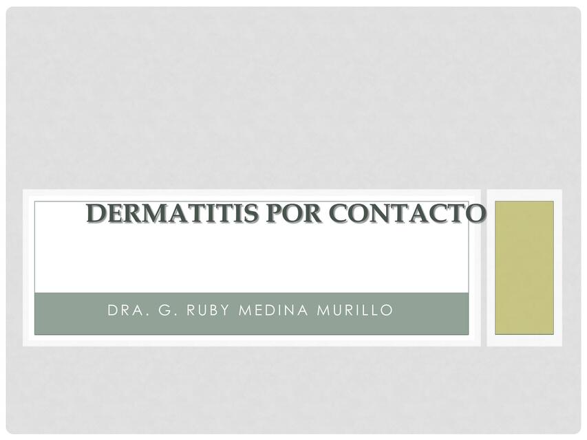 DERMATITIS POR CONTACTO