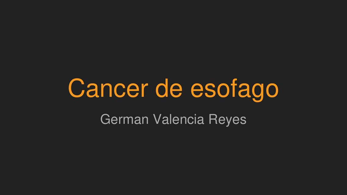 Cancer de esofago