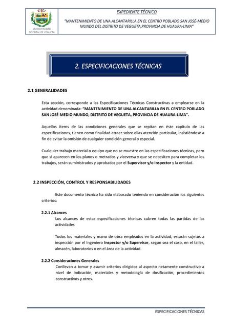 2. Especificaciones Tecnicas alcantarilla