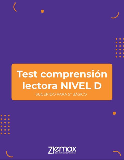 Test comprensión lectora Nivel D