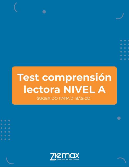 Test comprensión lectora Nivel A