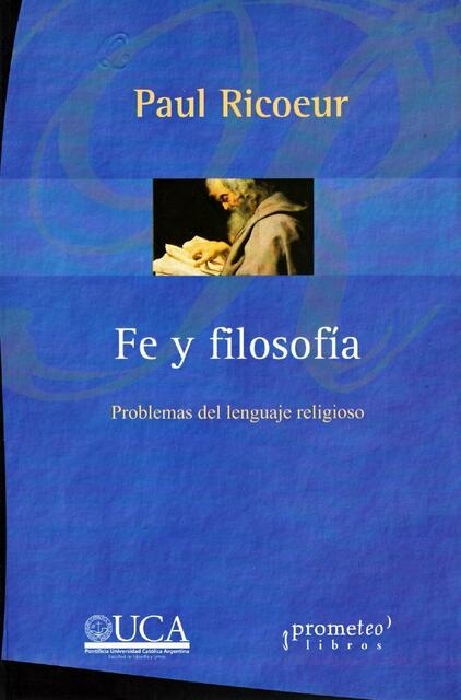 05 Ricoeur Paul Fe Y Filosofia Problemas Del Lengu