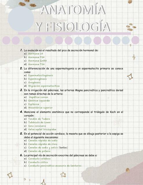 anatomia y fisiologia 2 examen 5