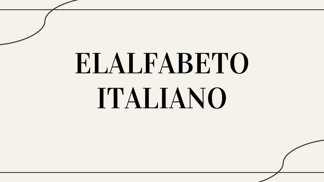 Alfabeto Italiano