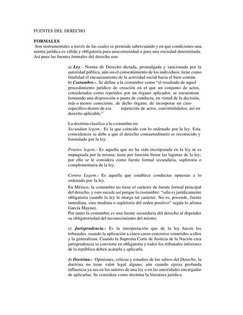 FUENTES DEL DERECHO