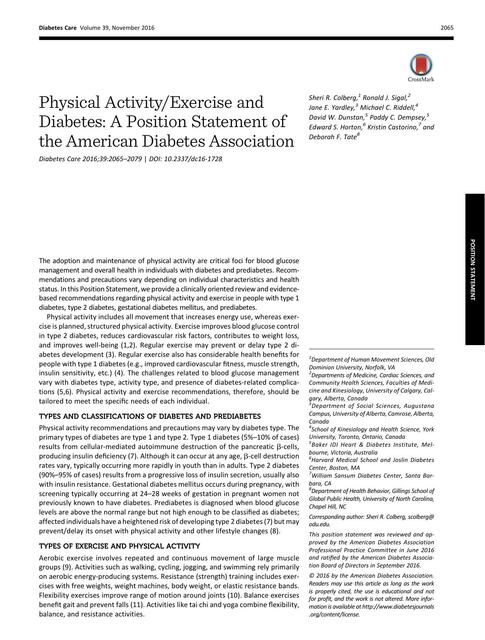 Actividad y Ejercicio Físico en Diabetes