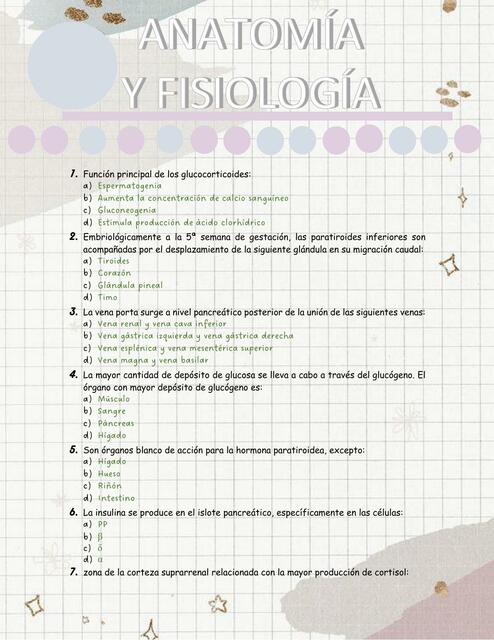 anatomia y fisiologia 2 examen 7