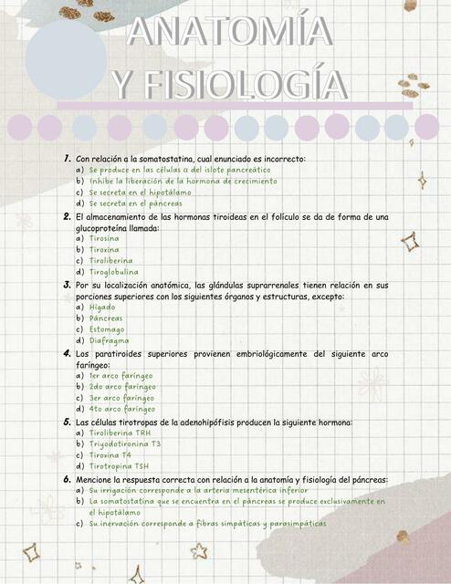 anatomia y fisiologia 2 examen 8