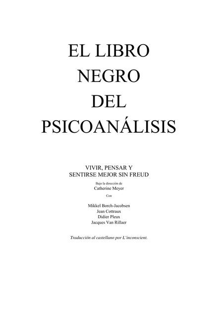 El lIbro Negro del Psicoanalisis