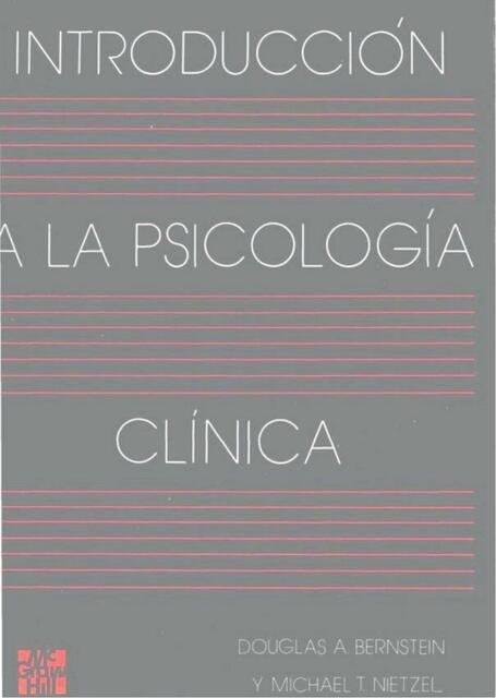 Introduccion a la Psicologia clinica