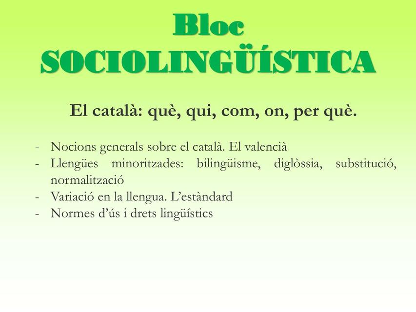 BLOC Sociolingüística