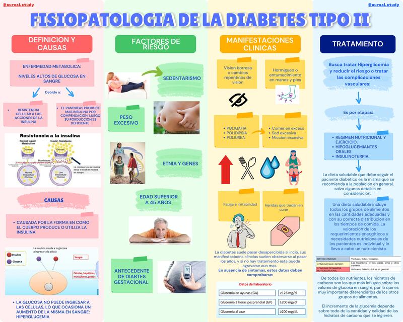 diagrama de fisiopatología de la diabetes tipo 2